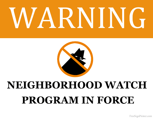 Printable Neighborhood Watch Sign