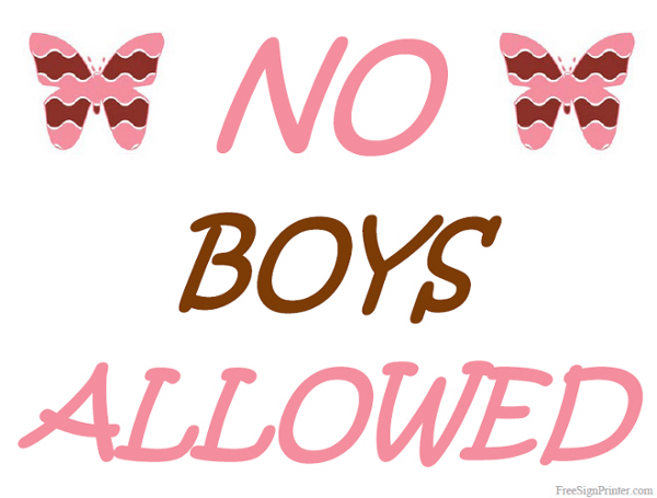 Printable No Boys Allowed Sign