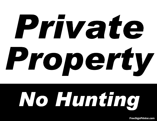 Printable Private Property No Hunting Sign