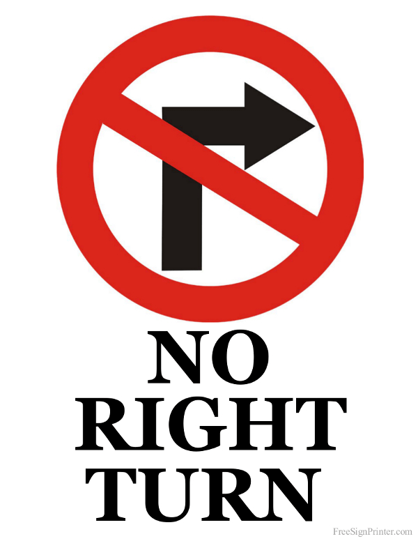 Printable No Right Turn Sign