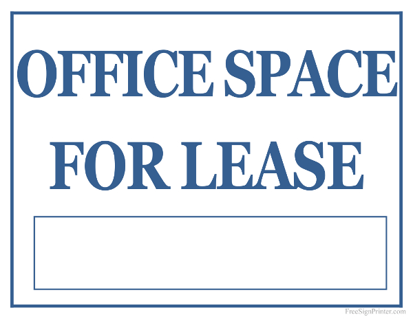 Printable Office Space For Lease Sign