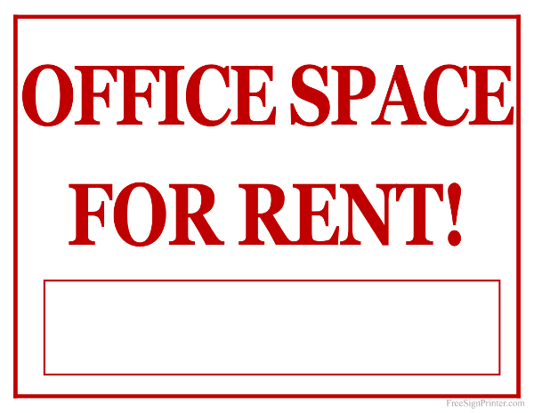 Printable Office Space For Rent Sign