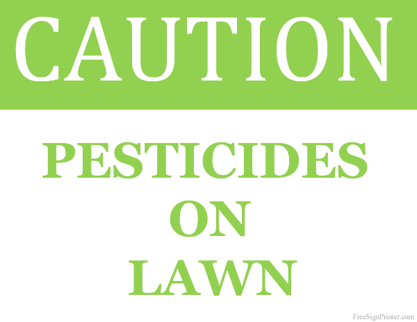 Printable Pesticides On Lawn Sign
