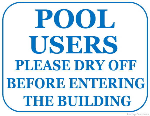 Printable Please Dry Off Before Entering the Building Sign