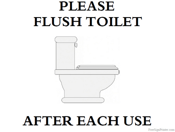 Printable Please Flush Toilet Sign