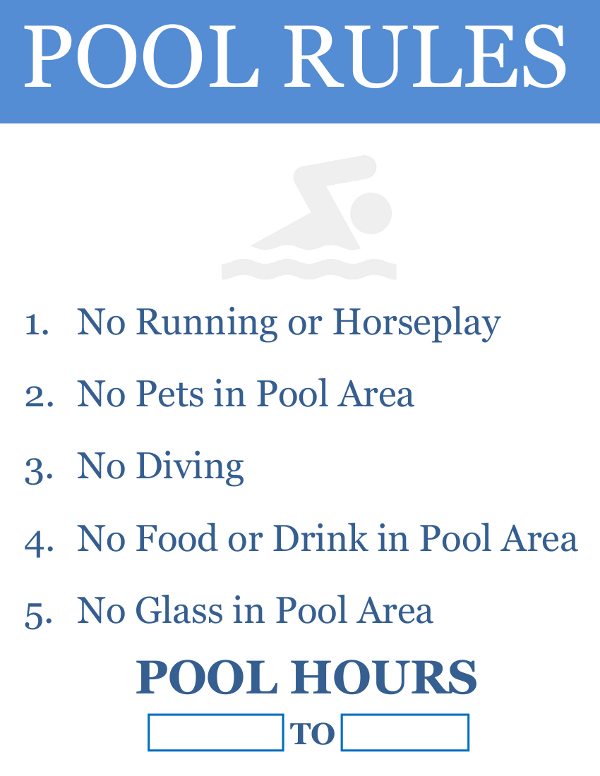Printable Pool Rules Sign