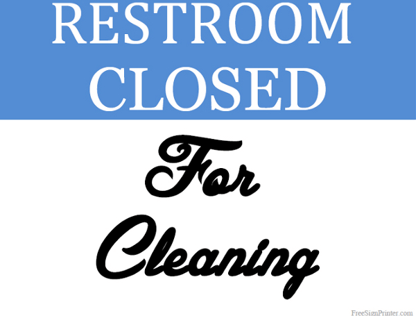 Printable Restroom Closed for Cleaning Sign