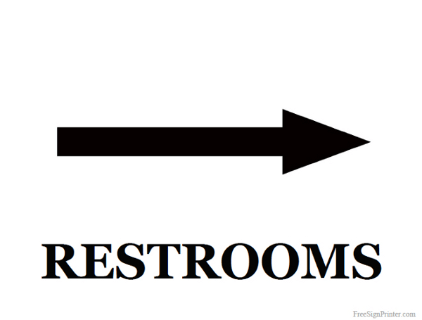 Printable Restroom Right Arrow Sign