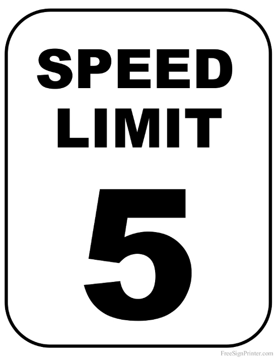 Printable 5 MPH Speed Limit Sign