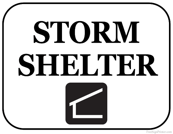 Printable Storm Shelter Sign