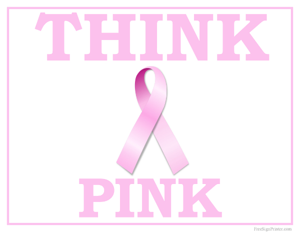 Printable Think Pink Sign