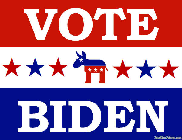 Printable Vote for Biden Sign