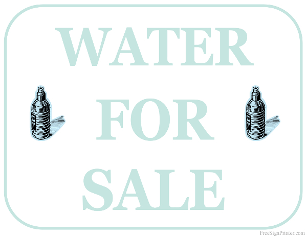 Printable Water For Sale Sign