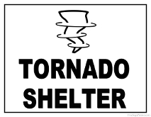 Tornado Shelter Sign