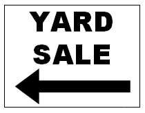 Yard Sale Sign With Left Arrow Printable Version